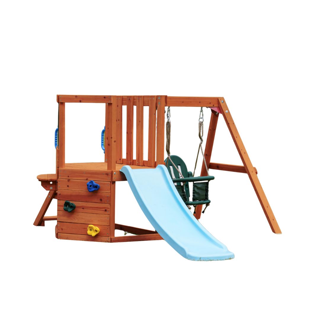 Dolphin Playground Multifunction Toddler Swing Set: Outdoor Fun for Ages 18mo to 4yrs